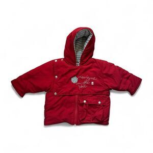 Absorba Red Baby Jacket 6M - Cozy Winter Puffer Style - Soft & Warm Outerwear